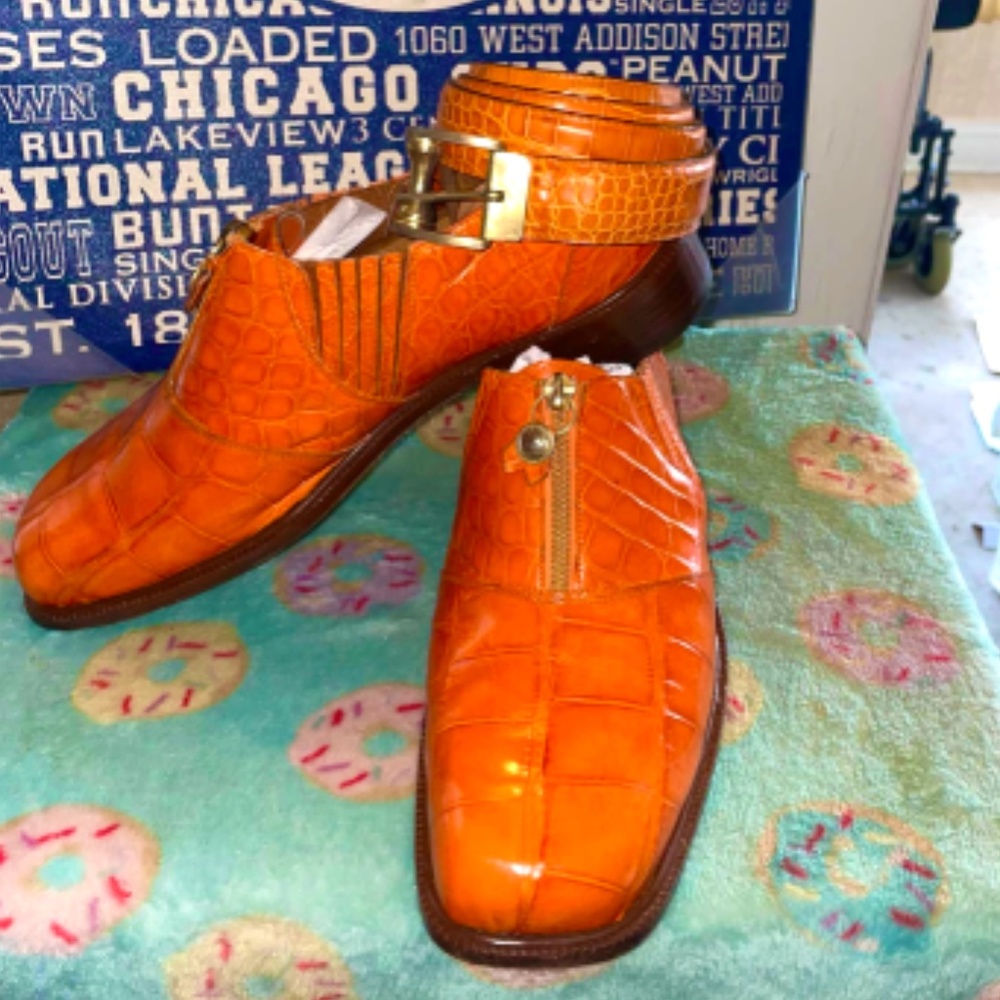 Mauri Alligator shoes SZ 10.5 and Mauri Alligator Belt SZ 40inches